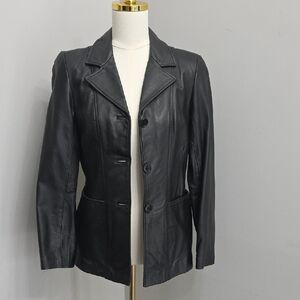 Rampage Women's Vintage 90s Leather  Blazer